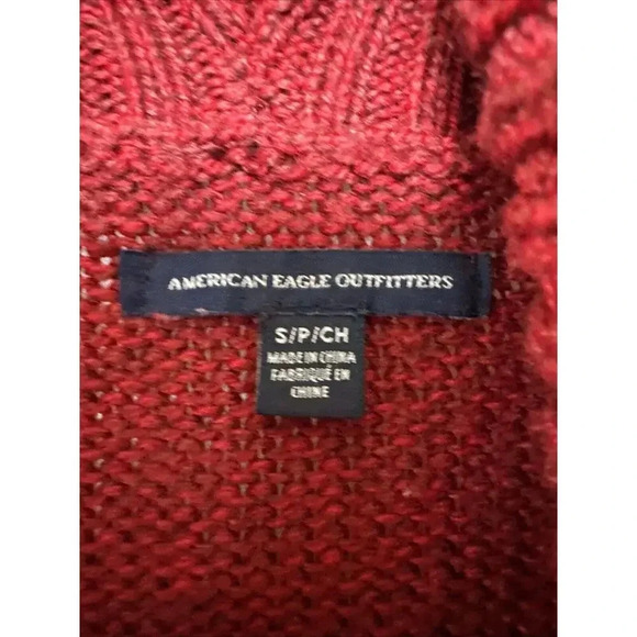 American Eagle Wool Blend Chunky Open Cardigan Sweater Women S Holiday Western - Picture 2 of 8